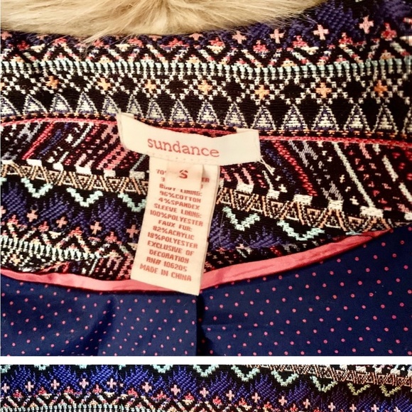 🦄 Tatou Embroidered Coat with faux fur trim ~Sundance Catalog - Picture 4 of 5